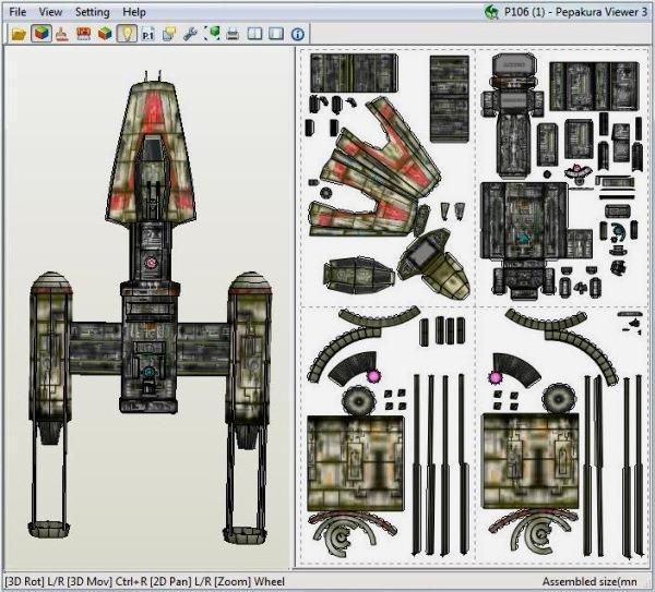 PAPERMAU Star Wars XWing Alliance Spaceship Paper Model by Slawek